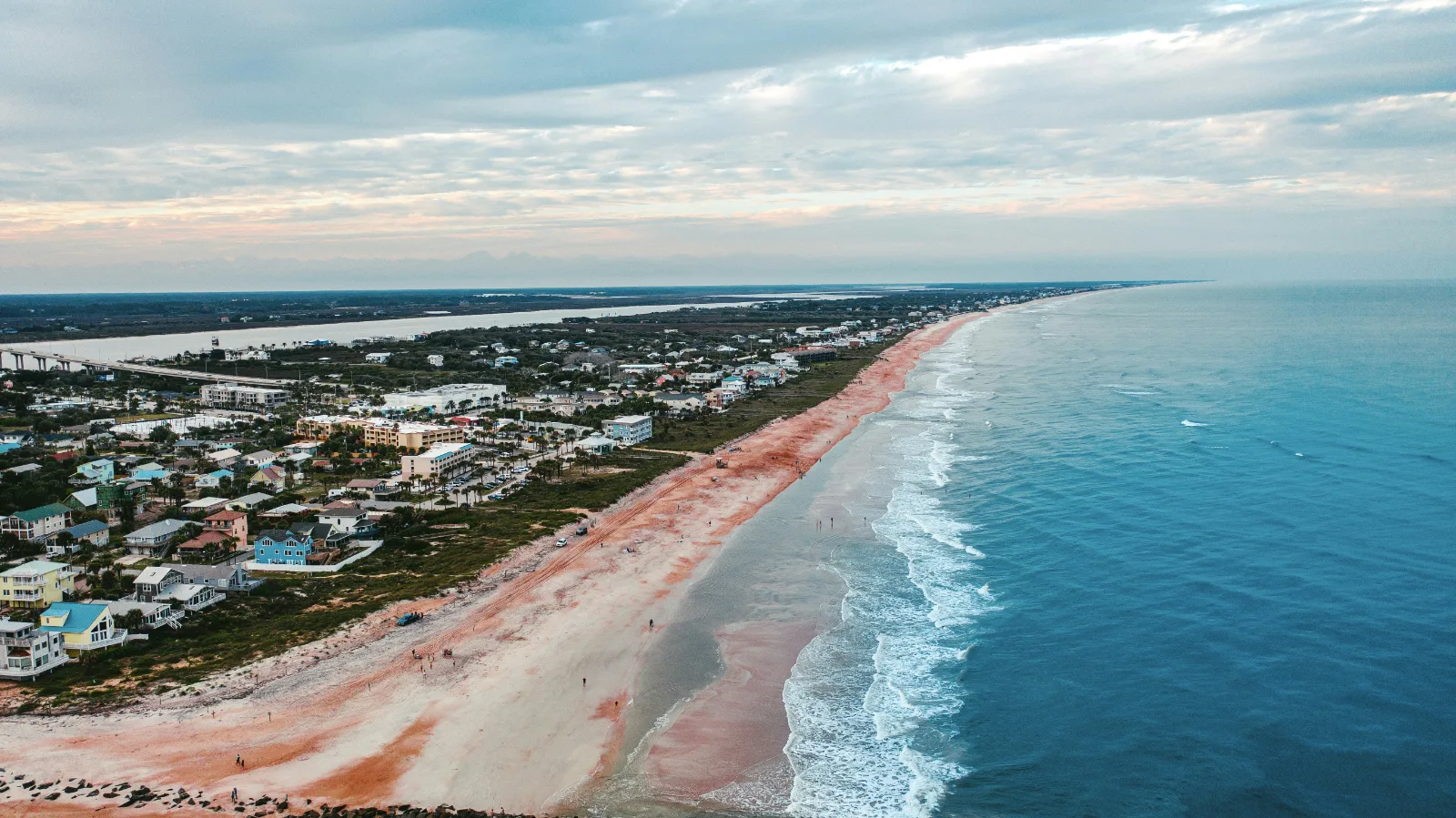 Aerial view of St. Augustine Beach shoreline